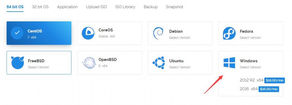 vultr提供的windows系统