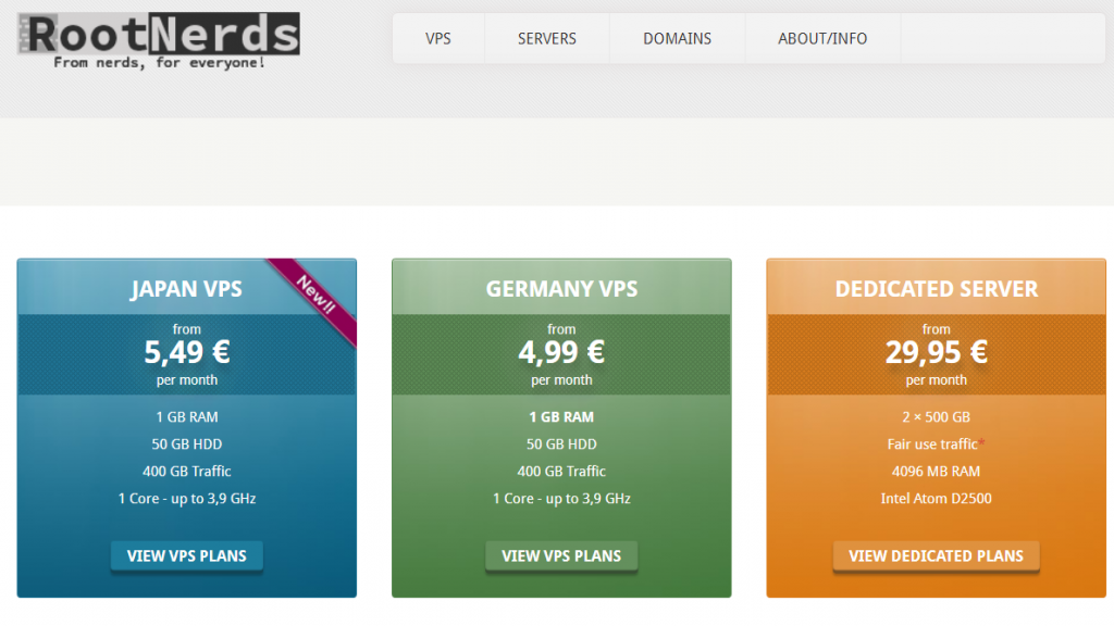 RootNerds日本VPS：1核1G内存/50G硬盘/400G流量/OpenVZ/6.5美元/月 附注册教程