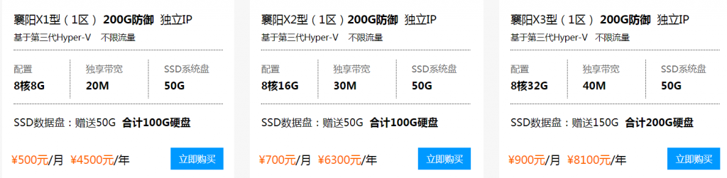 标准互联襄阳200G高防服务器上线，游戏服务器/棋牌服务器买2年送1年，8核8G内存/500元/月