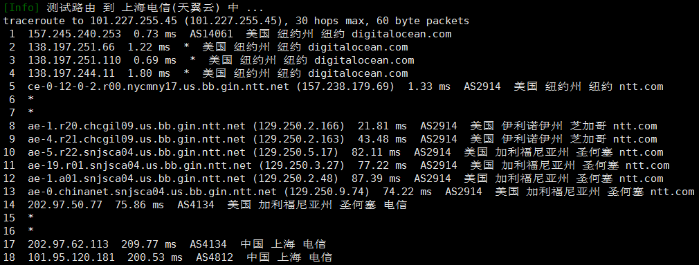 DigitalOcean纽约VPS电信回程路由