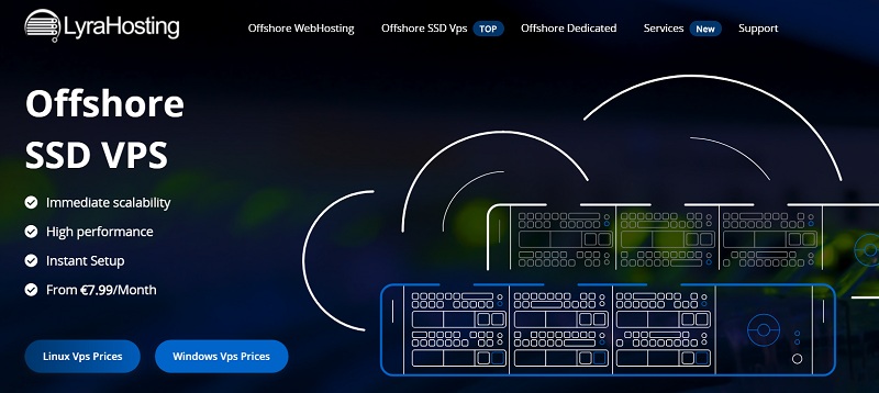 #黑五#Lyrahosting荷兰LinuxVPS/Windows VPS/混合服务器8折，离岸抗投诉，7.2欧元/月起