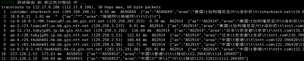 Sharktech鲨鱼主机洛杉矶VPS移动回程路由