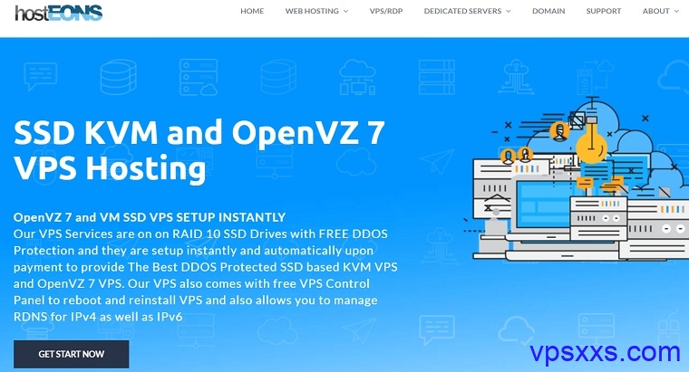 hosteons美国OpenVZ VPS：16美元/年，Ryzen KVM VPS 24美元/年，无限流量/支持支付宝/微信支付/Paypal