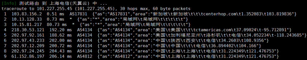 CenterHop新加坡VPS电信回程路由