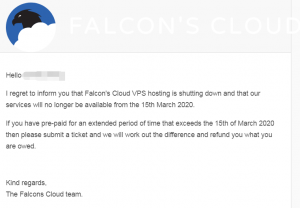 Falcon’s Cloud倒闭