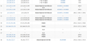 海星云美国加州CN2 GIA线路VPS移动去程路由