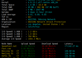 「桔子VPS」美国VPS测评：去程电信CN2 GIA，联通CN2移动直连，三网返程CN2的好路由