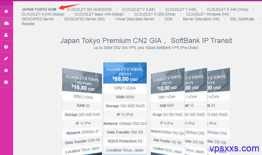 GigsGigsCloud日本VPS购买方法