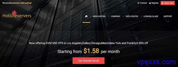 「Hotlineservers」美国VPS月付1.48美元：1核512M/20GB SSD/10TB流量/1Gbps/KVM，2核专用CPU月付4.28美元