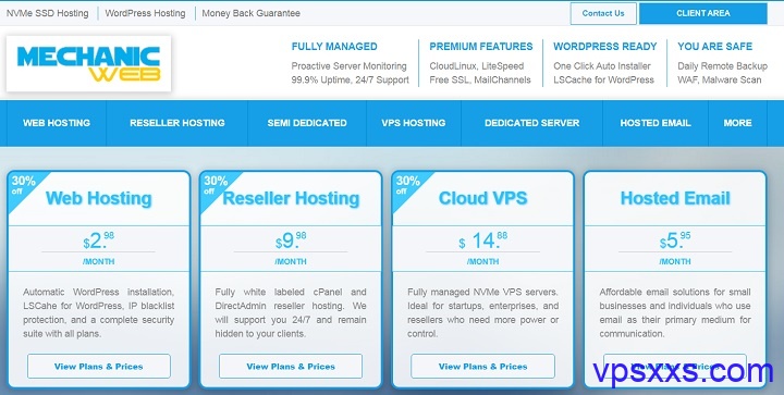 「MechanicWeb」全托管VPS七折优惠：美国达拉斯/洛杉矶NVMe VPS，免费DirectAdmin，14.88美元/月起