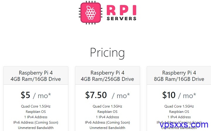 RPIServers美国达拉斯VPS：4核4G/16GB硬盘/无限流量/1Gbps/5美元/月，256GB大硬盘7.5美元/月