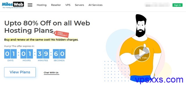 MilesWeb虚拟主机三折：0.9美元/月，美国/新加坡/印度/英国/加拿大机房，30天退款保证
