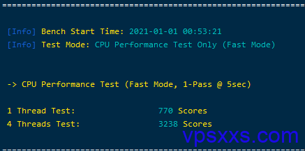 VPSPlayer深圳节点服务器CPU跑分测试