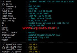 AspirationHosting美国纽约VPS硬件测试