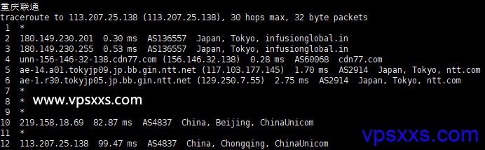 shockhosting日本VPS联通回程