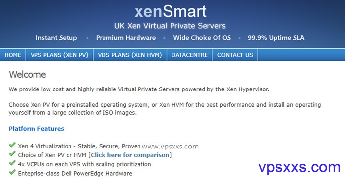 xenSmart英国VPS限时72小时促销：1核1G/60GB硬盘/750GB流量/4.99英镑/月