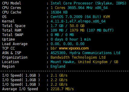 Kuroit英国NVMe VPS测评：硬件配置高，联通移动速度快，三网除移动回程外均直连但延迟高