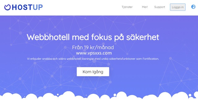 HostUp瑞典VPS：1核1G/25GB SSD/1TB流量/1Gbps/50瑞典克朗/月，斯德哥尔摩机房