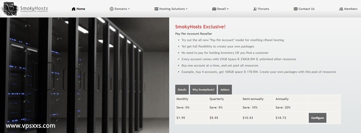 SmokyHosts托管服务器75折：5.96美元/月起，免费DirectAdmin/cPanel/WHM许可证