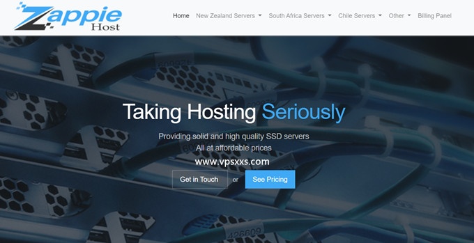ZappieHost新西兰VPS/南非VPS/智利VPS：LXC虚拟化4.5美元/月，KVM虚拟化9美元/月起