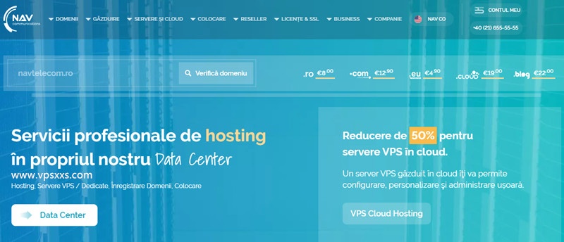 NAV罗马尼亚抗投诉VPS五折：5欧元/首月，无限流量/KVM/10天退款保证