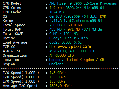 AllHost英国Ryzen VPS硬件测试