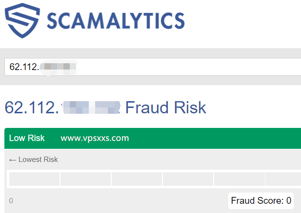 scamalytics IP欺诈值检测