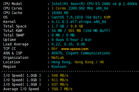 丽萨主机香港三网CMI大带宽VPS测评：香港ISP原生IP解锁美国Tiktok/香港Netflix等，三网回程CMI电信去程CN2