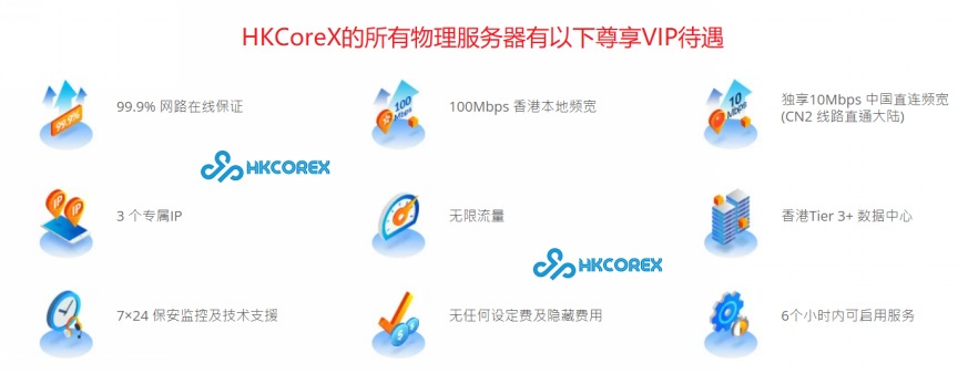 HKCOREX电讯 用心专注高品质服务器线路_7x24金牌售后 香港本土商家老牌稳定机房_8折续费同价3462