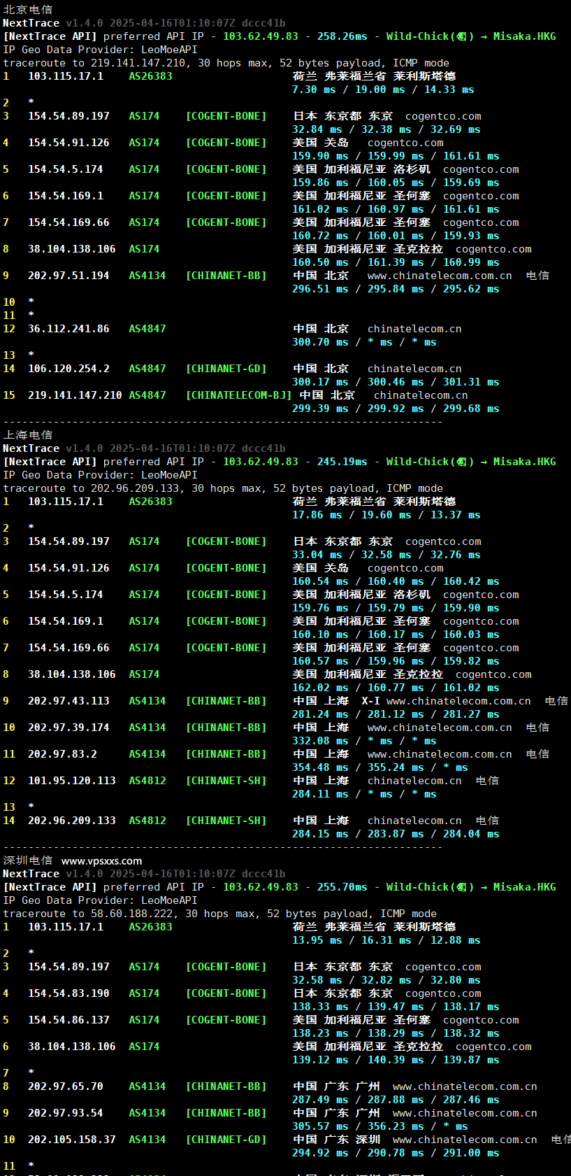 justhost韩国VPS电信回程路由