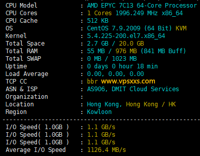 DMIT香港T1系列VPS硬件测试