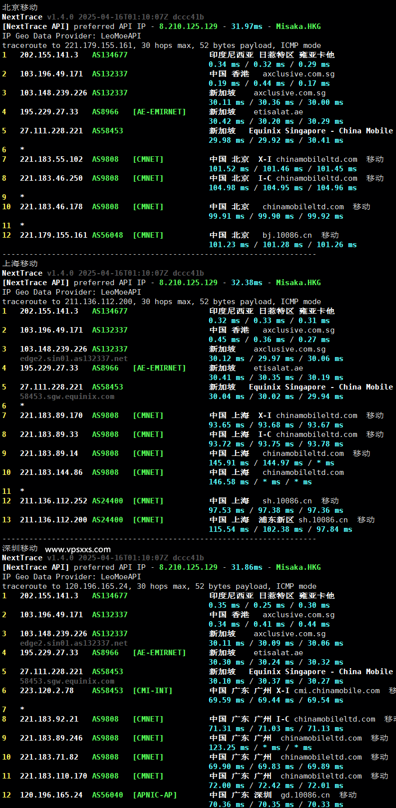 OrangeVPS香港Equinix VPS移动回程理由