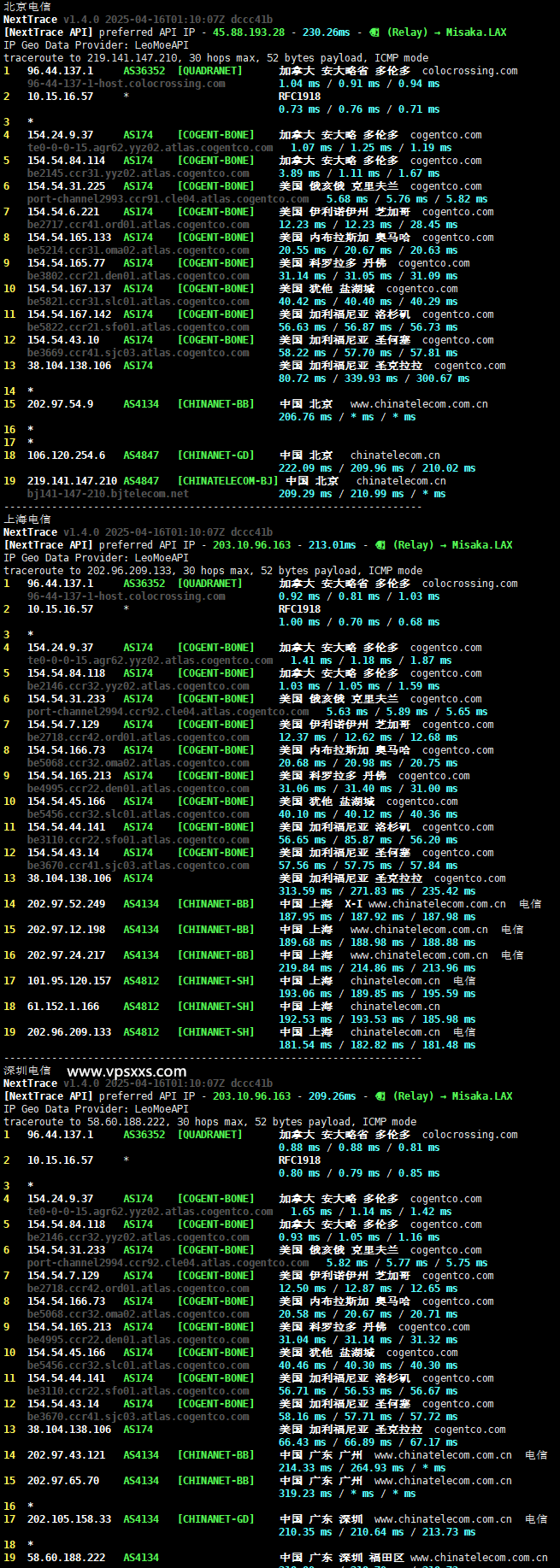 RackNerd加拿大多伦多VPS电信回程路由