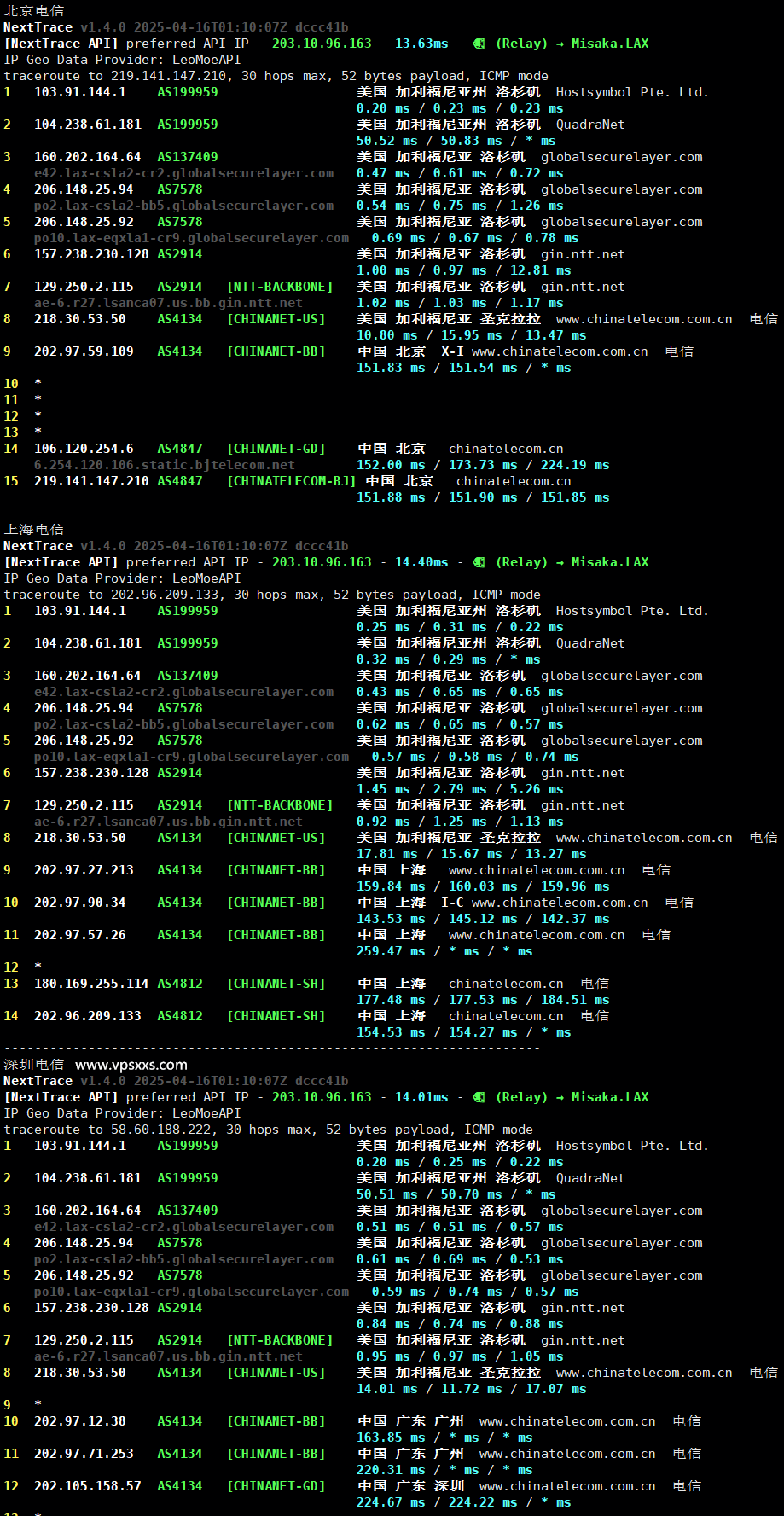 HostDare美国AMD VPS电信回程路由