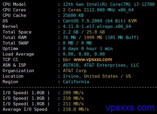 AaITR美国ATT静态家宽VPS硬件测试