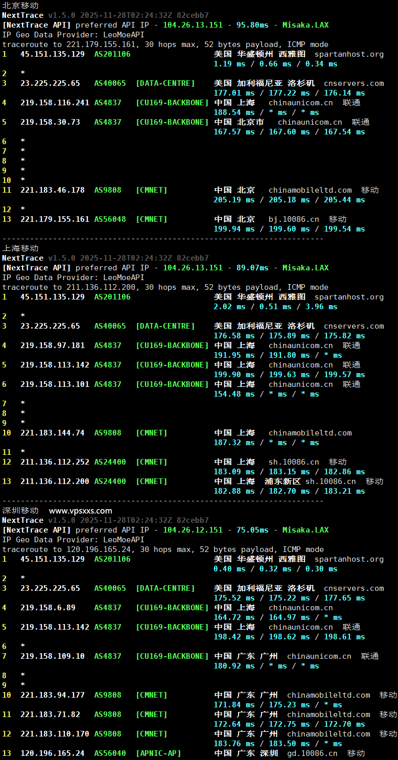 Tudcloud美国西雅图VPS移动回程路由