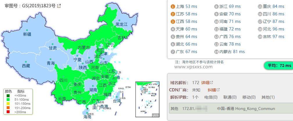 华纳云香港轻量云服务器国内ping