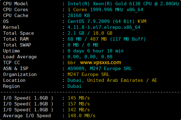 WePC阿联酋TikTok VPS硬件测试