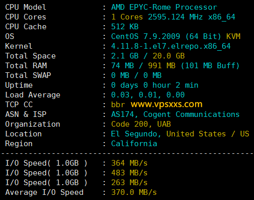 vmrack美国三网精品VPS硬件测试