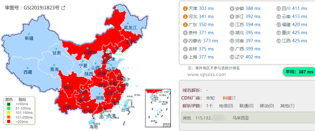 荫云马来西亚真家宽VPS国内ping