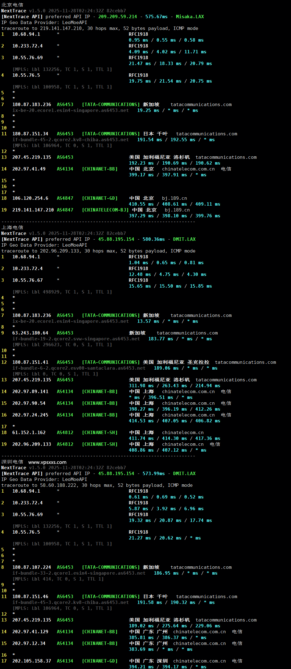 荫云马来西亚真家宽VPS电信回程路由