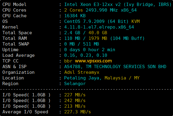 荫云马来西亚真家宽VPS硬件测试