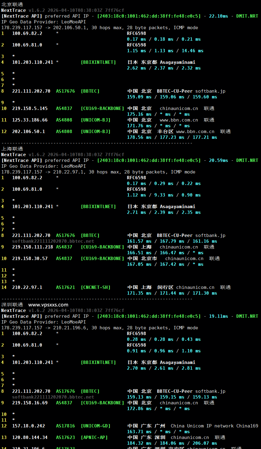 OrangeVPS日本东京VPS联通回程路由