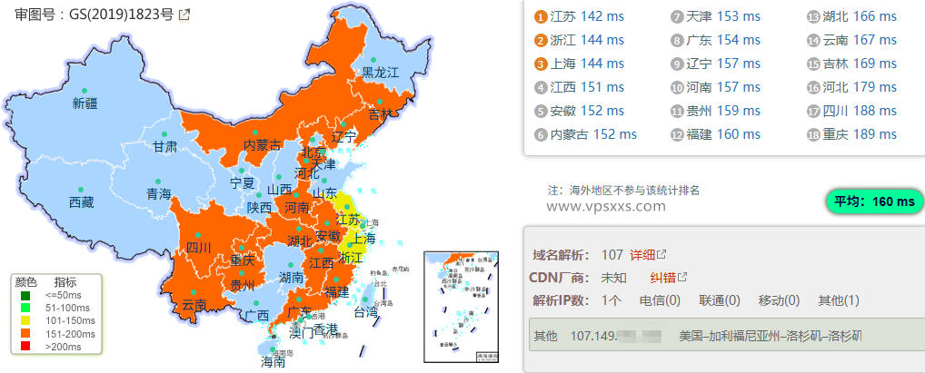 RAKsmart美国西雅图国际BGP VPS国内ping