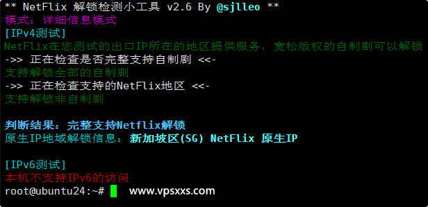 StarryDNS新加坡VPS是否原生IP检测