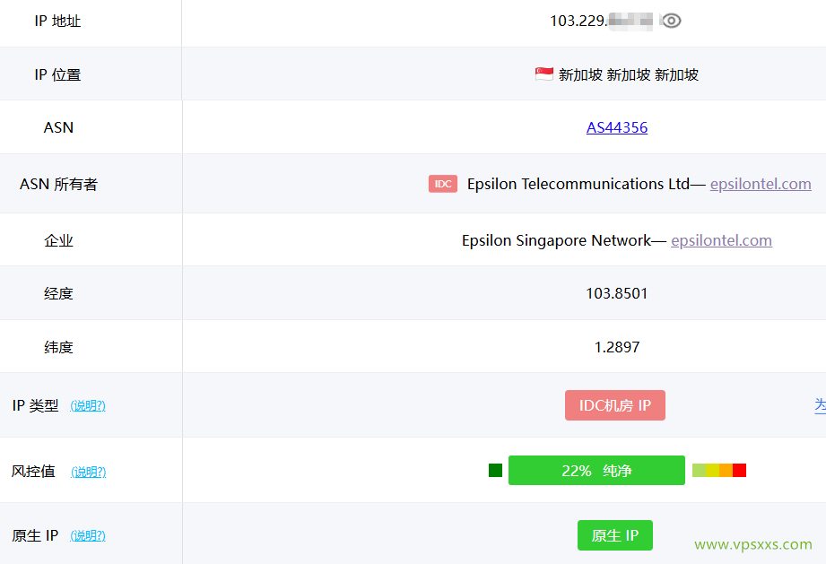 WePC新加坡家宽TK直播VPS ping0.cc是否家庭IP检测
