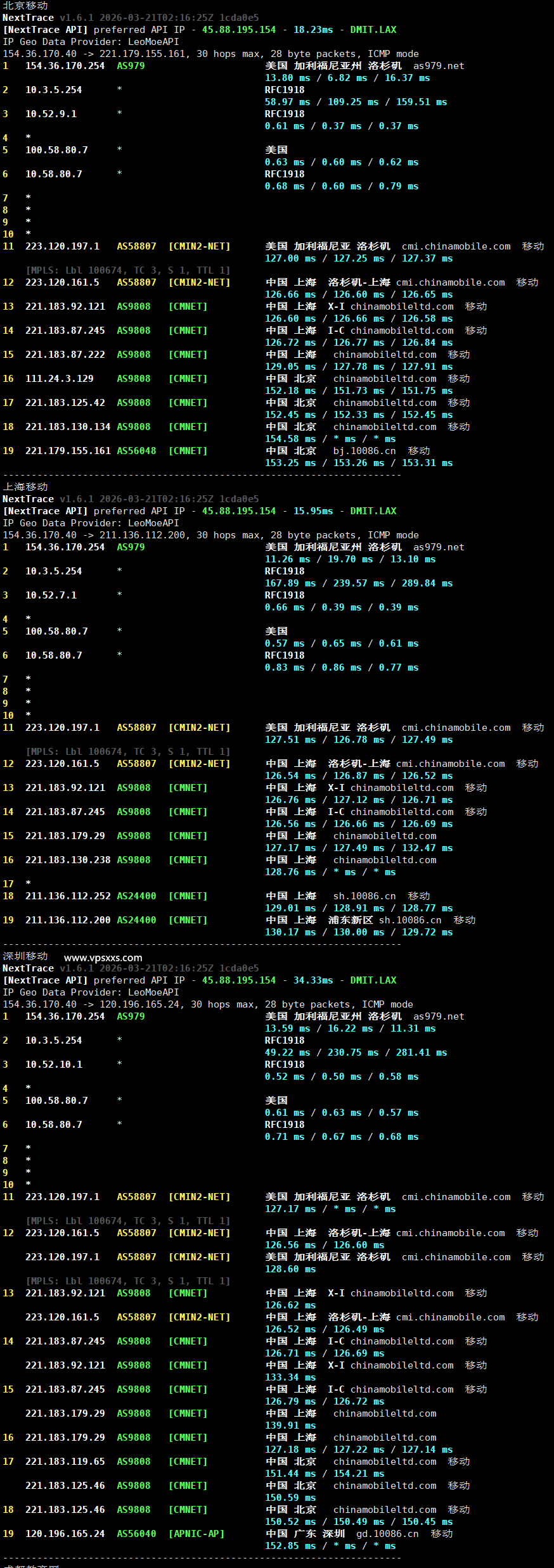 ZgoCloud美国三网精品VPS移动回程路由