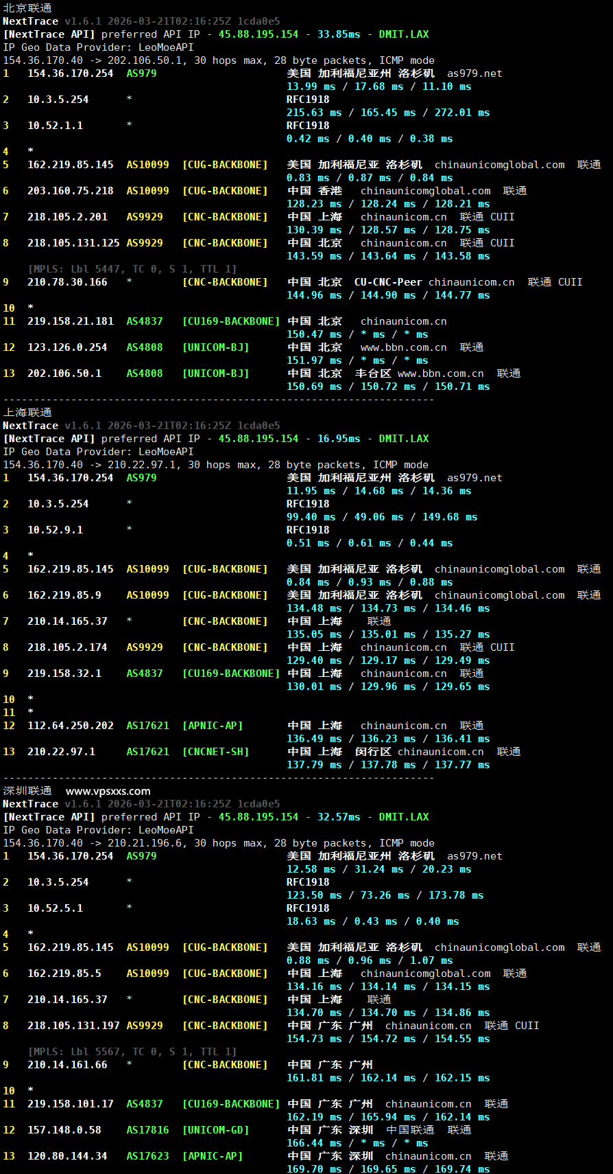 ZgoCloud美国三网精品VPS联通回程路由