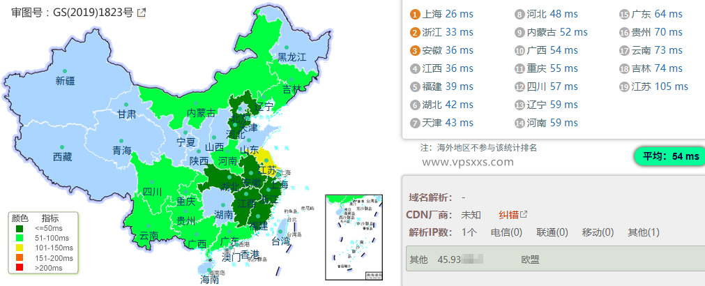 vmiss韩国首尔三网优化VPS国内ping