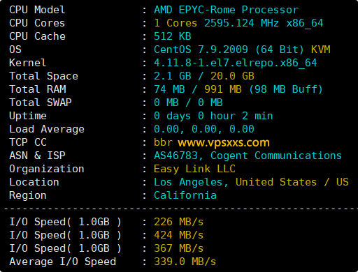 vmrack美国原生云服务器硬件测试